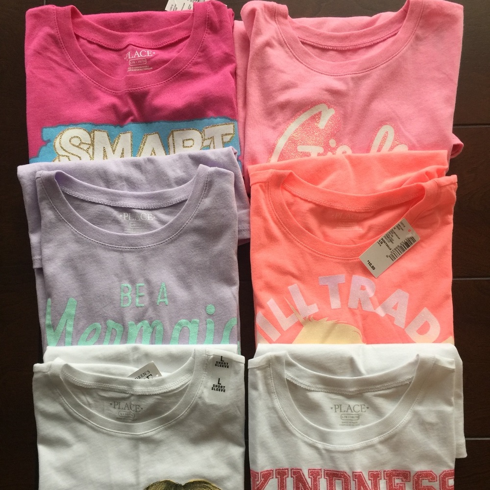 Lot of 6 Short Sleeves Tees Sz L 10/12 NWT